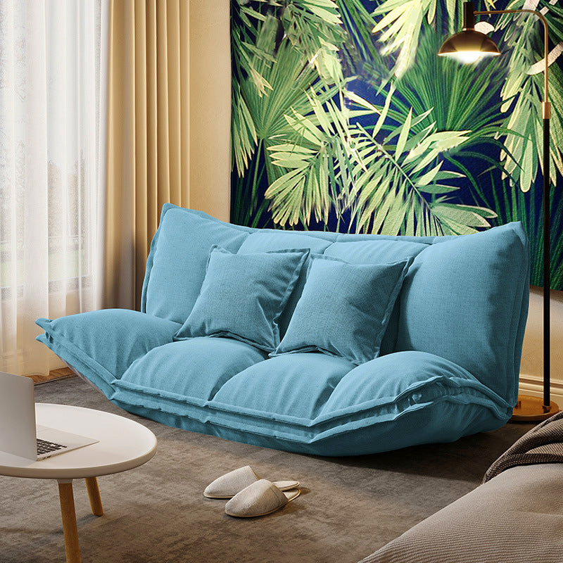 Modern Tight Back Convertible Sleeper Sofa Fabric Armless Solid Color Sofa
