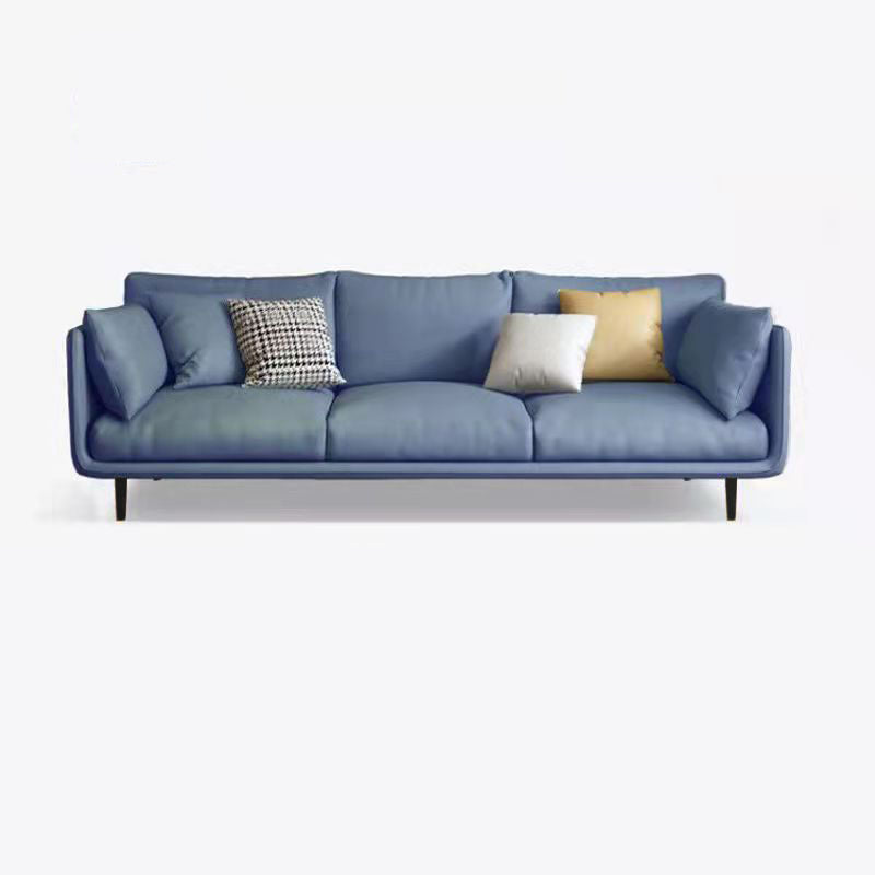 Scandinavian 3-seater Sofa Tuxedo Arm Couch with Sewn Pillow Back