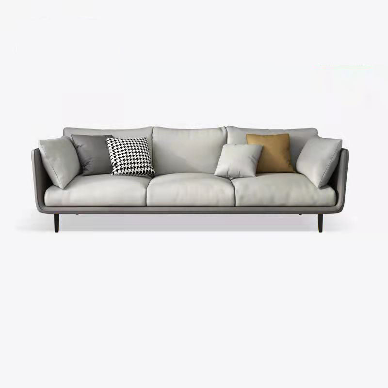 Scandinavian 3-seater Sofa Tuxedo Arm Couch with Sewn Pillow Back