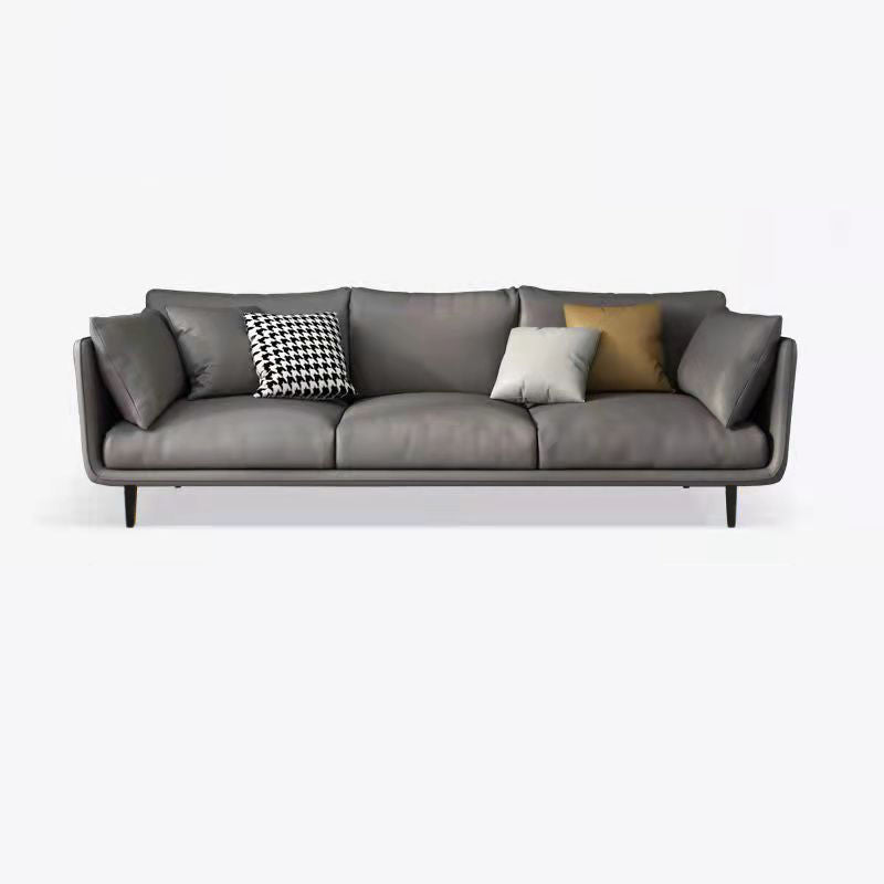 Scandinavian 3-seater Sofa Tuxedo Arm Couch with Sewn Pillow Back
