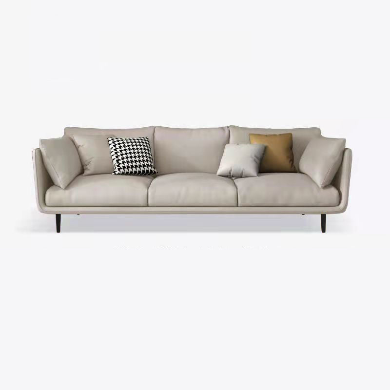 Scandinavian 3-seater Sofa Tuxedo Arm Couch with Sewn Pillow Back