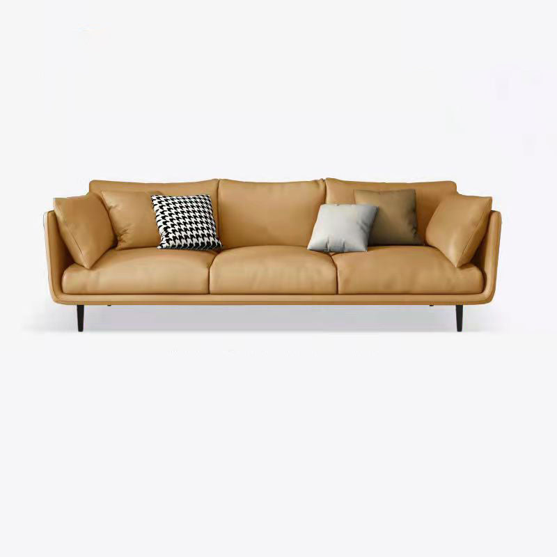 Scandinavian 3-seater Sofa Tuxedo Arm Couch with Sewn Pillow Back