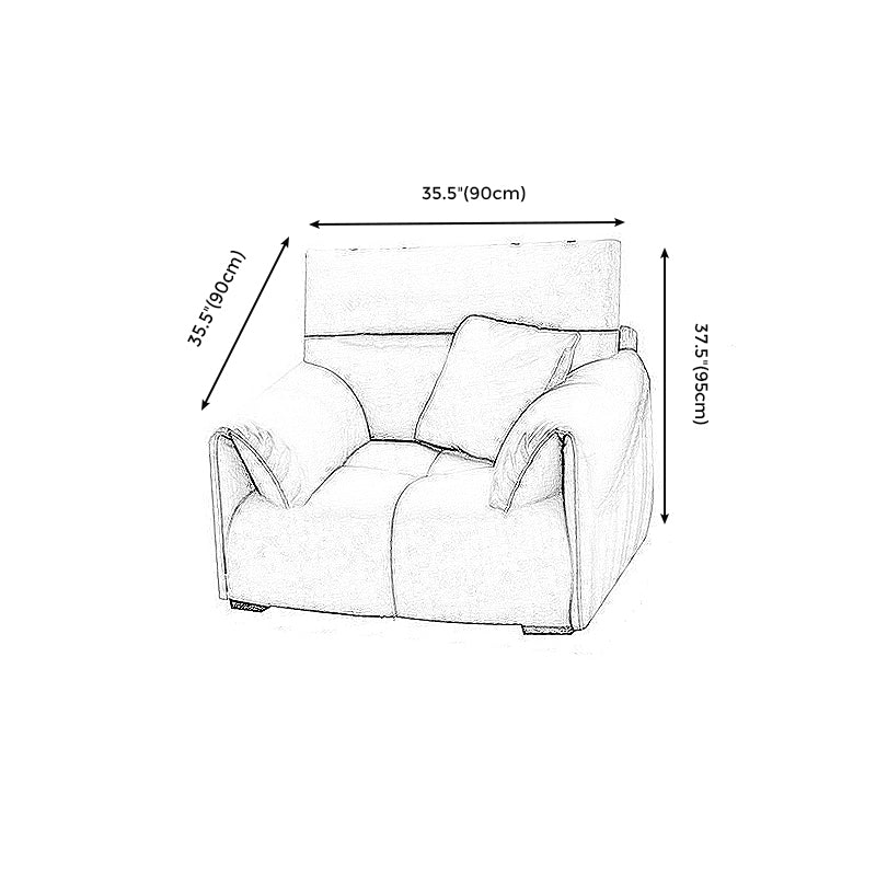 Living Room Cushion Back Couch Contemporary White Sofa with Pillow Top Arm