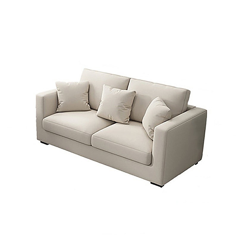 Living Room Square Arm Standard Sofa Contemporary Loose Back Couch