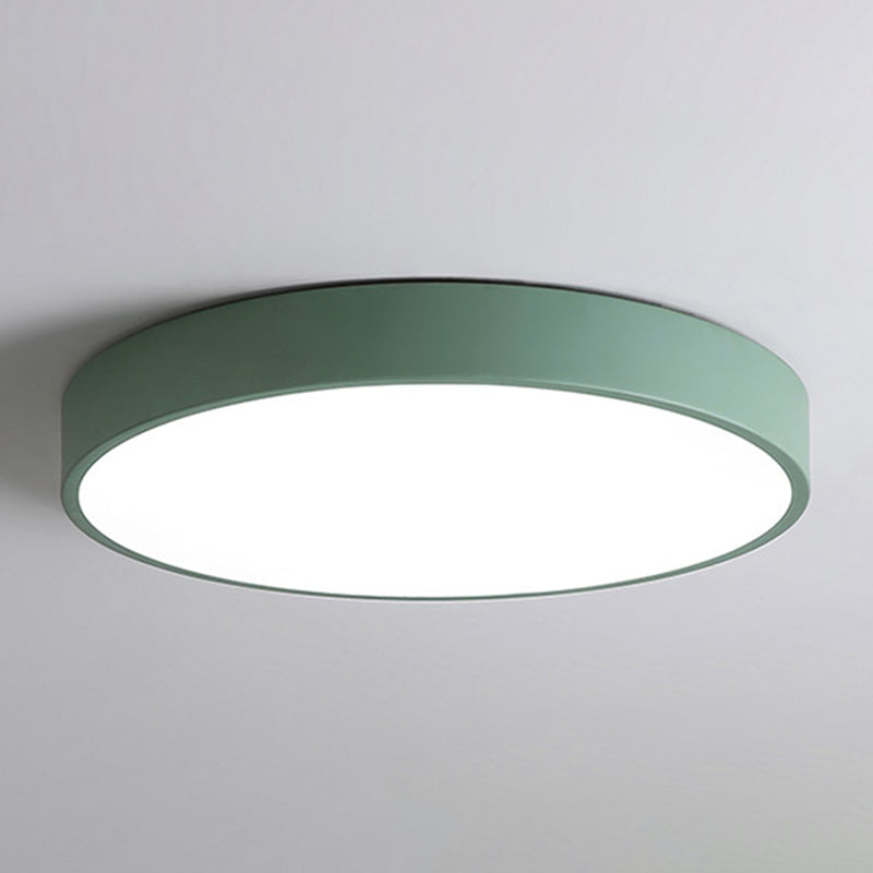 Round Shape LED Ceiling Lamp Macaroon  Simple Style Iron 1 Light Flush Mount for Aisle