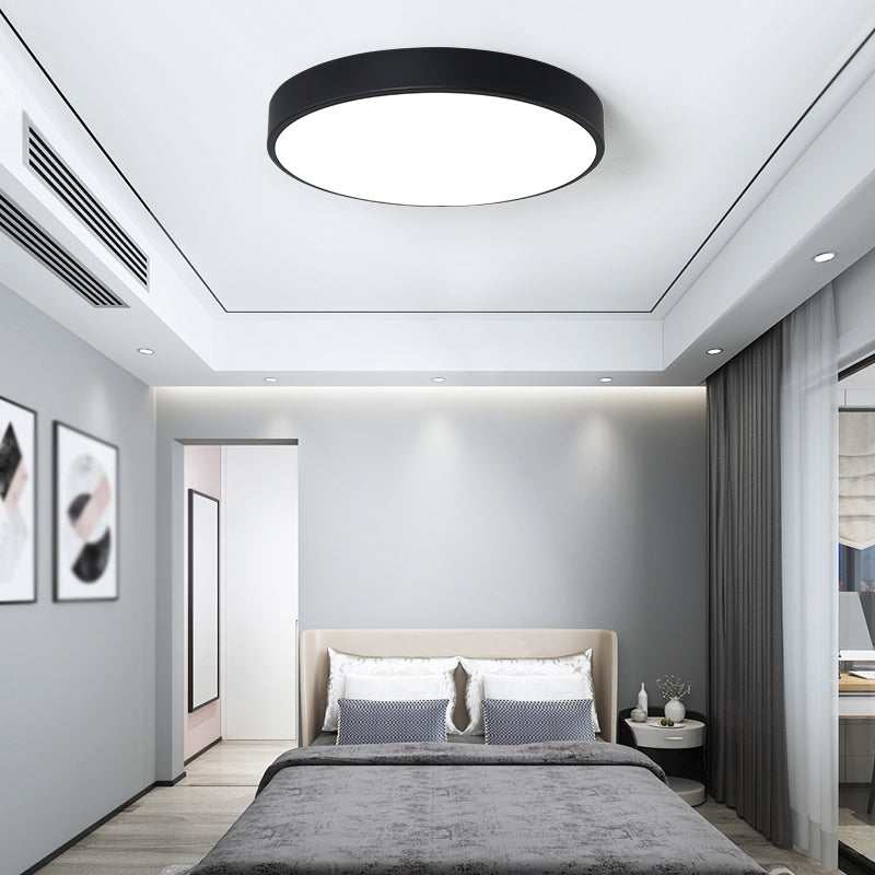 Round Shape LED Ceiling Lamp Macaroon Modern Style Iron Flush Mount for Balcony