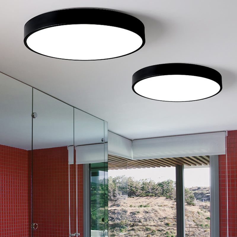 Round Shape LED Ceiling Lamp Macaroon Modern Style Iron Flush Mount for Balcony