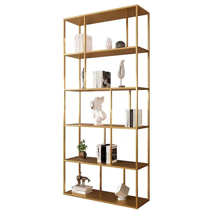 Metal Iron Etagere Bookshelf Contemporary Vertical Open Bookcase