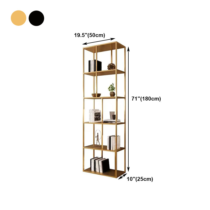 Metal Iron Etagere Bookshelf Contemporary Vertical Open Bookcase