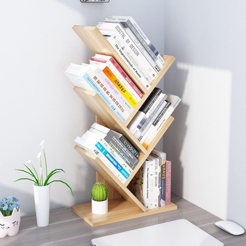 Contemporary Style Wood Bookcase Closed Back Bookshelf for Home Office