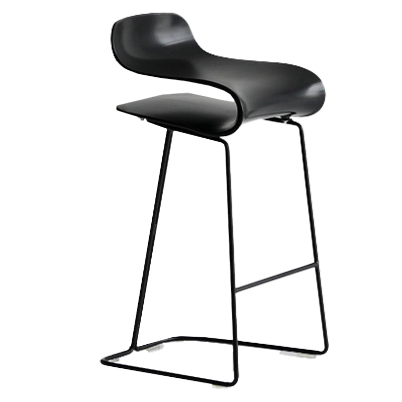 Scandinavian Matte Finish Plastic Barstool Footrest Coffee Shop Stool