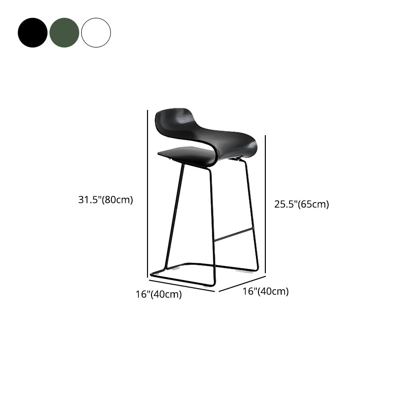 Scandinavian Matte Finish Plastic Barstool Footrest Coffee Shop Stool