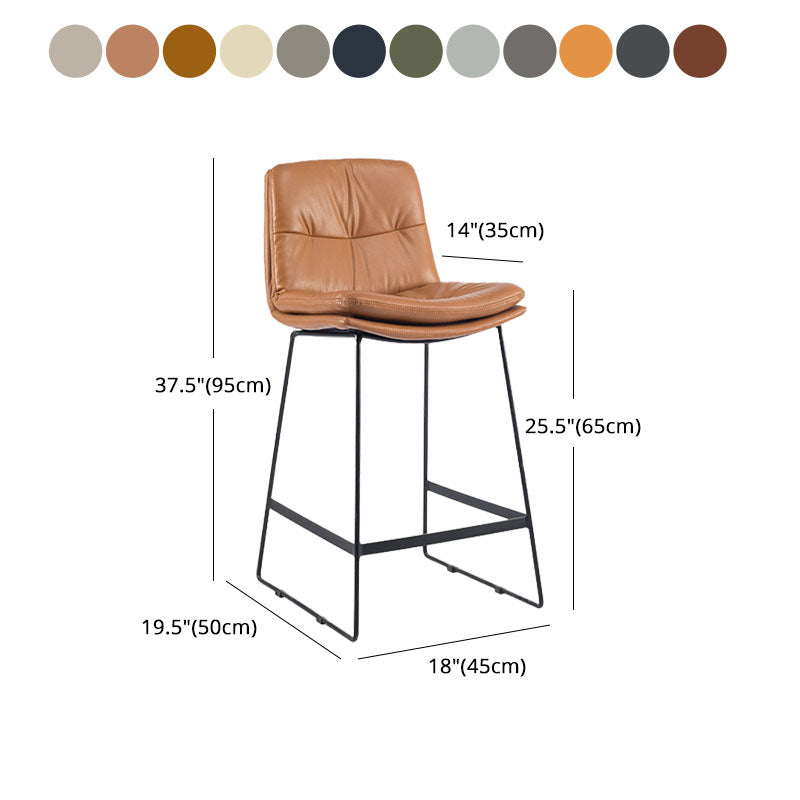 Scandinavian Coffee Shop Footrest Stool Matte Finish Upholstered Barstool