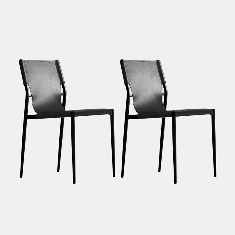 Contemporary Dining Leather Chair Armless Side Chair for Home Use