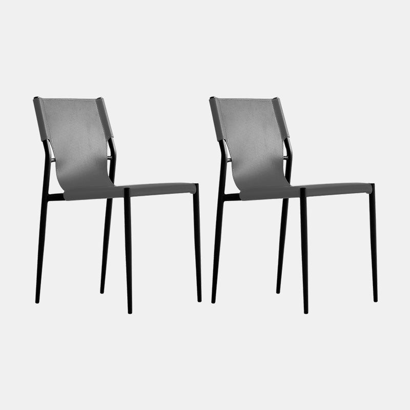 Contemporary Dining Leather Chair Armless Side Chair for Home Use