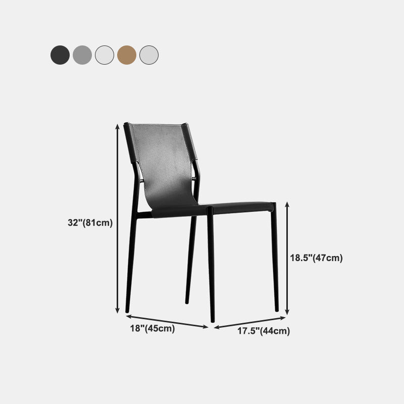 Contemporary Dining Leather Chair Armless Side Chair for Home Use