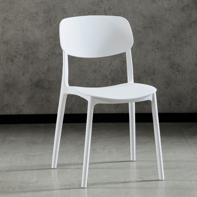 Scandinavian Plastic Dining Armless Chair Open Back Side Chairs for Home