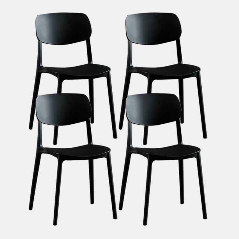 Scandinavian Plastic Dining Armless Chair Open Back Side Chairs for Home