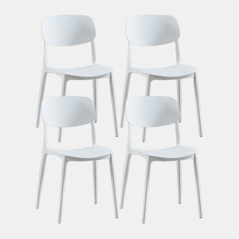 Scandinavian Plastic Dining Armless Chair Open Back Side Chairs for Home