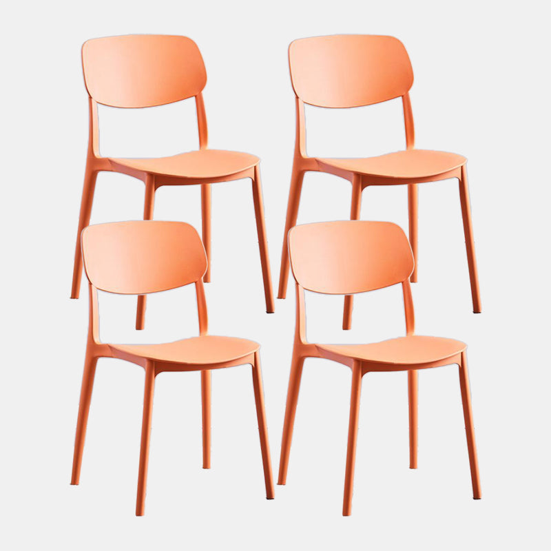 Scandinavian Plastic Dining Armless Chair Open Back Side Chairs for Home