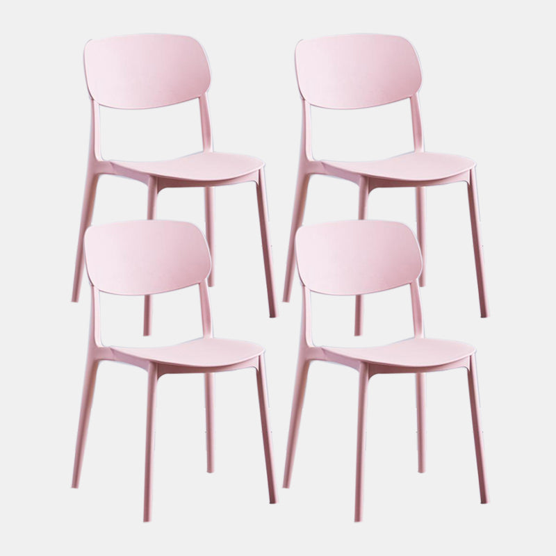 Scandinavian Plastic Dining Armless Chair Open Back Side Chairs for Home