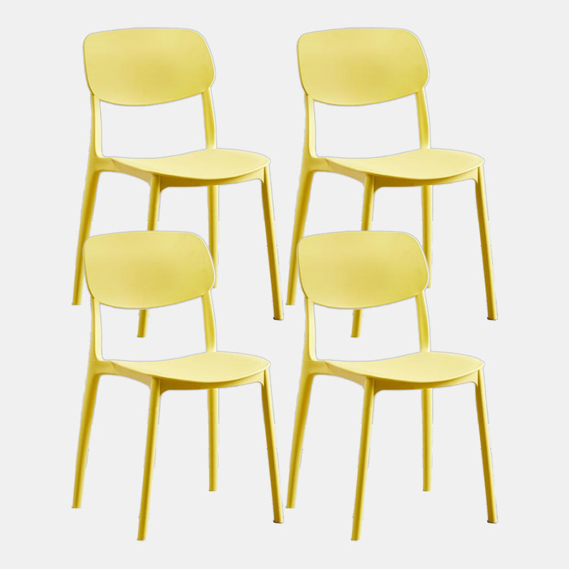 Scandinavian Plastic Dining Armless Chair Open Back Side Chairs for Home