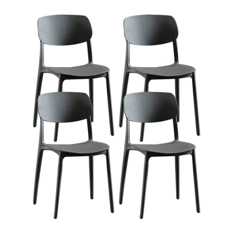 Nordic Chair Dining Armless Chairs for Kitchen with Plastic Legs