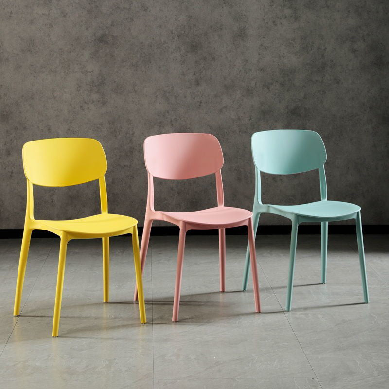 Nordic Chair Dining Armless Chairs for Kitchen with Plastic Legs