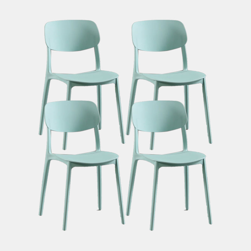 Nordic Chair Dining Armless Chairs for Kitchen with Plastic Legs