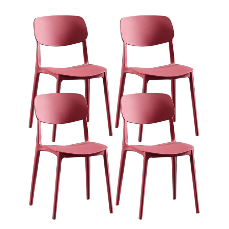 Nordic Chair Dining Armless Chairs for Kitchen with Plastic Legs