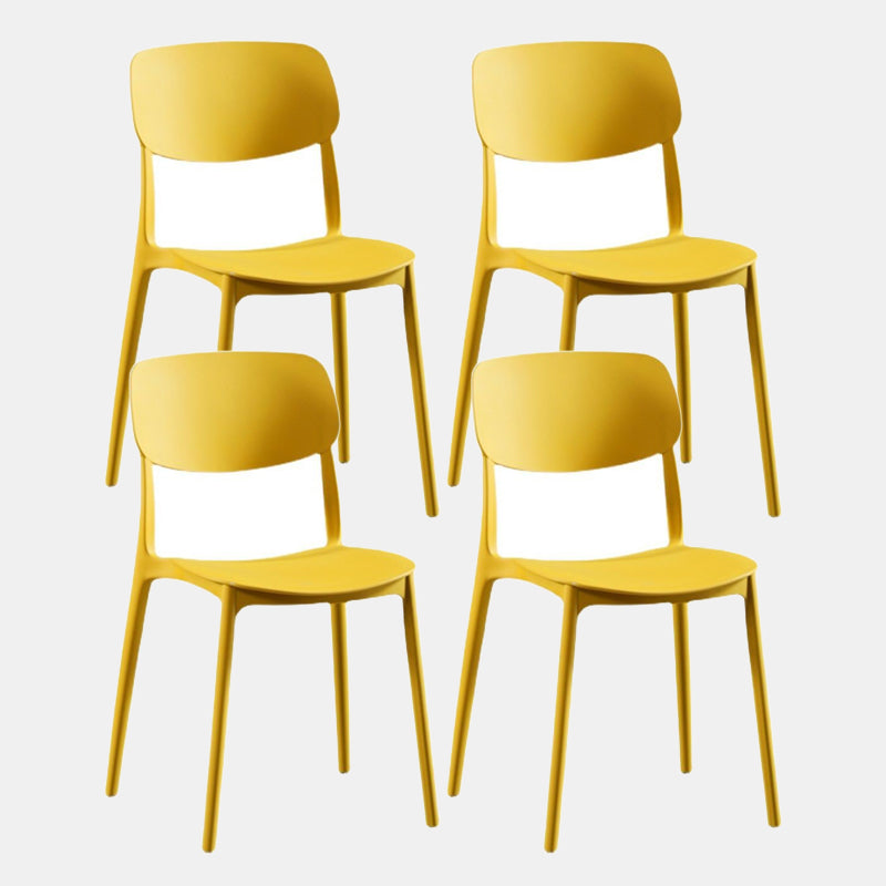 Nordic Chair Dining Armless Chairs for Kitchen with Plastic Legs