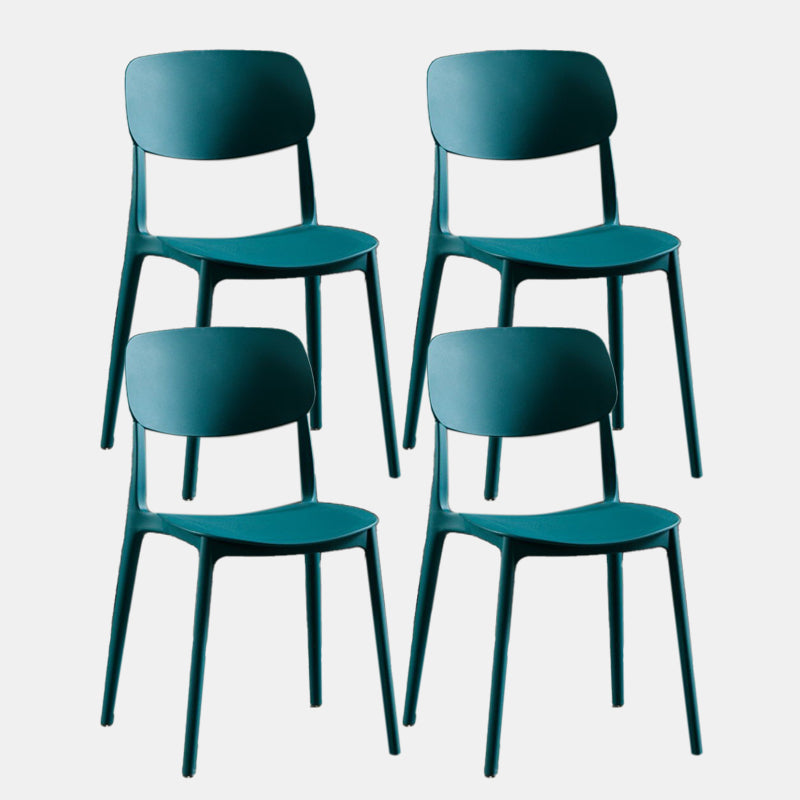 Nordic Chair Dining Armless Chairs for Kitchen with Plastic Legs