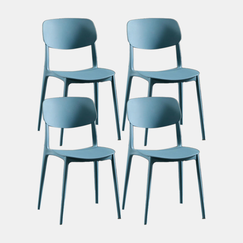 Nordic Chair Dining Armless Chairs for Kitchen with Plastic Legs