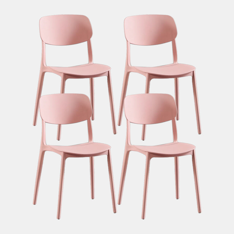 Nordic Chair Dining Armless Chairs for Kitchen with Plastic Legs