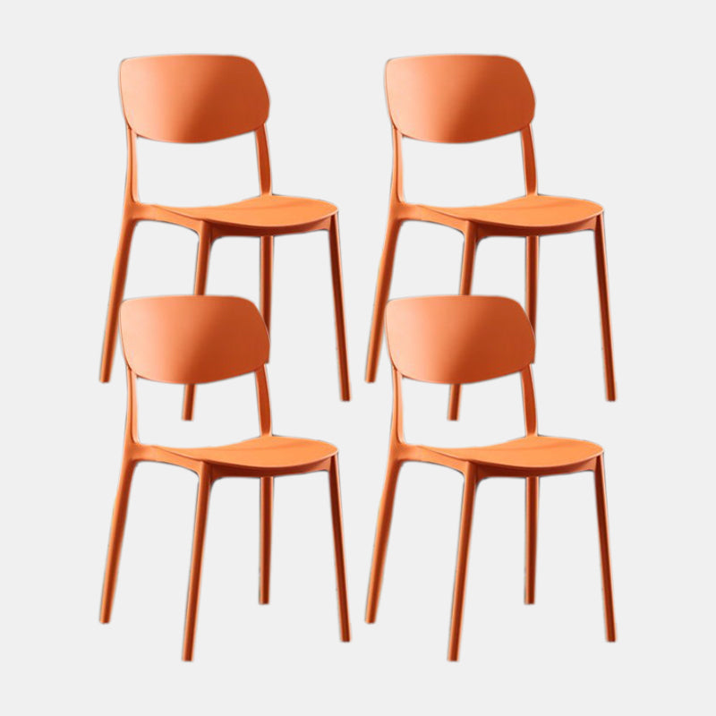 Nordic Chair Dining Armless Chairs for Kitchen with Plastic Legs