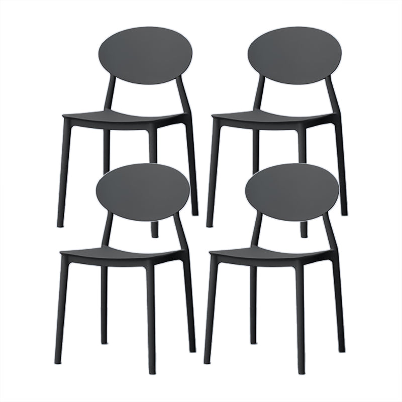 Nordic Chairs Dining Armless Chairs for Kitchen with Plastic Legs