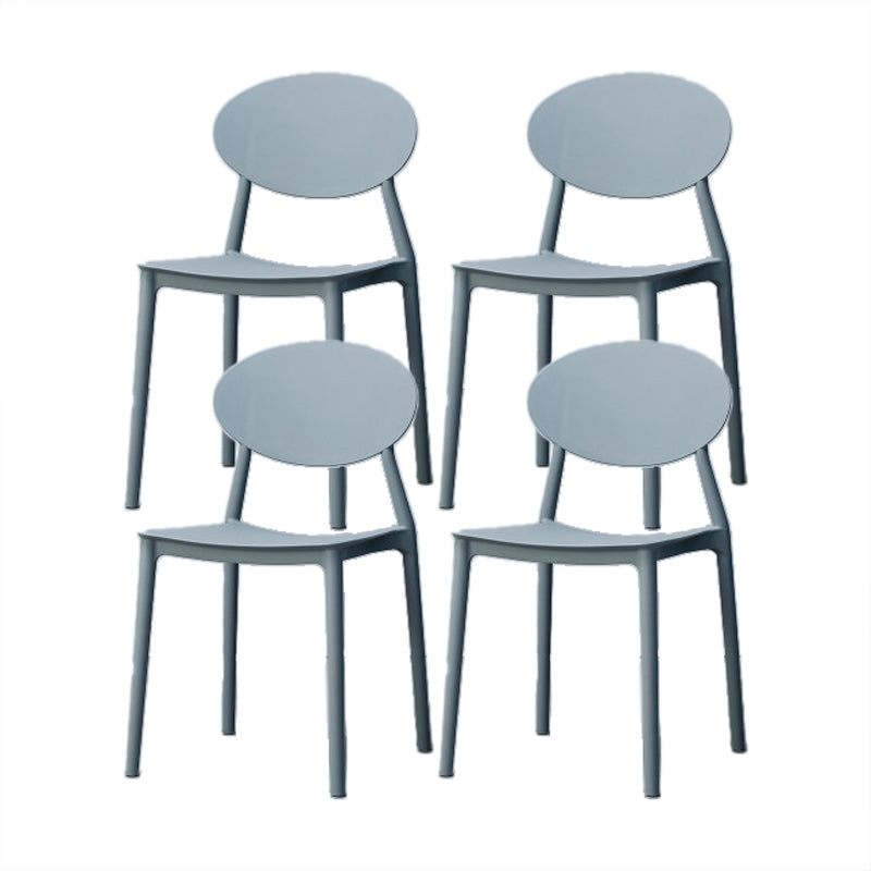 Nordic Chairs Dining Armless Chairs for Kitchen with Plastic Legs