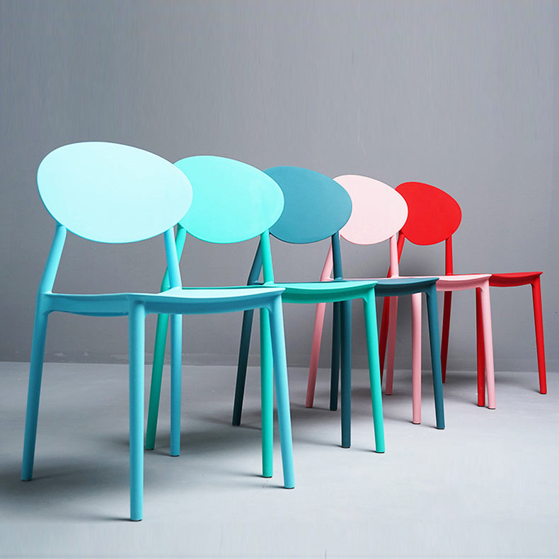 Nordic Chairs Dining Armless Chairs for Kitchen with Plastic Legs