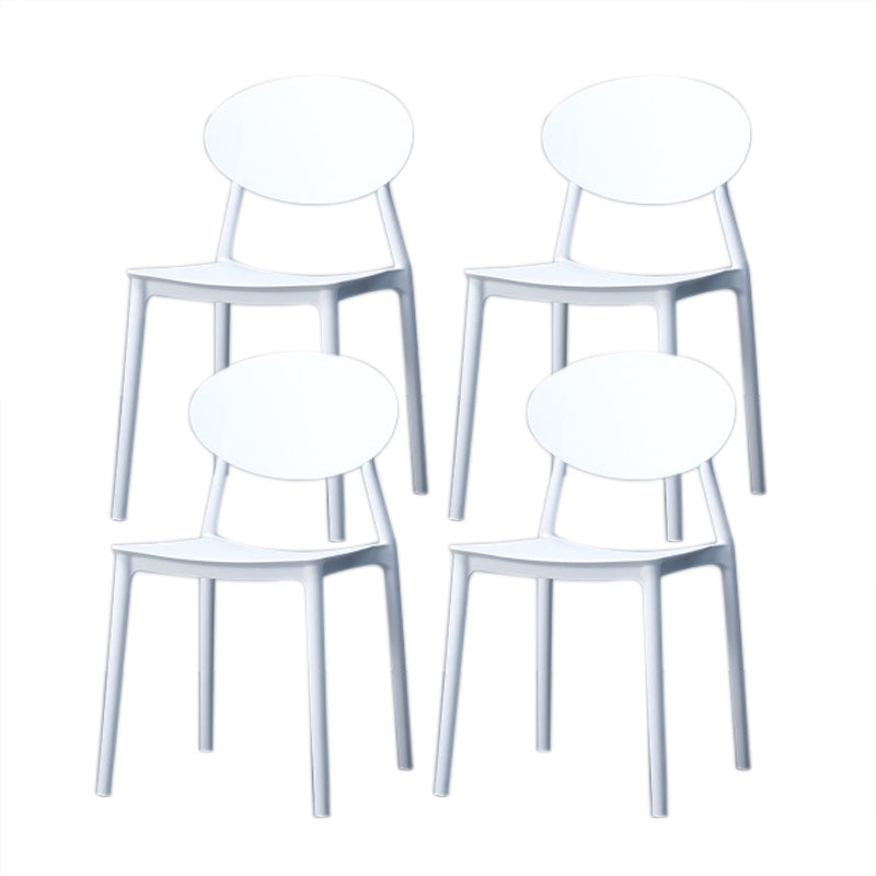 Nordic Chairs Dining Armless Chairs for Kitchen with Plastic Legs