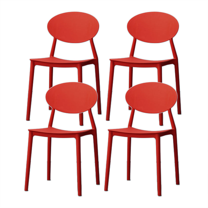 Nordic Chairs Dining Armless Chairs for Kitchen with Plastic Legs