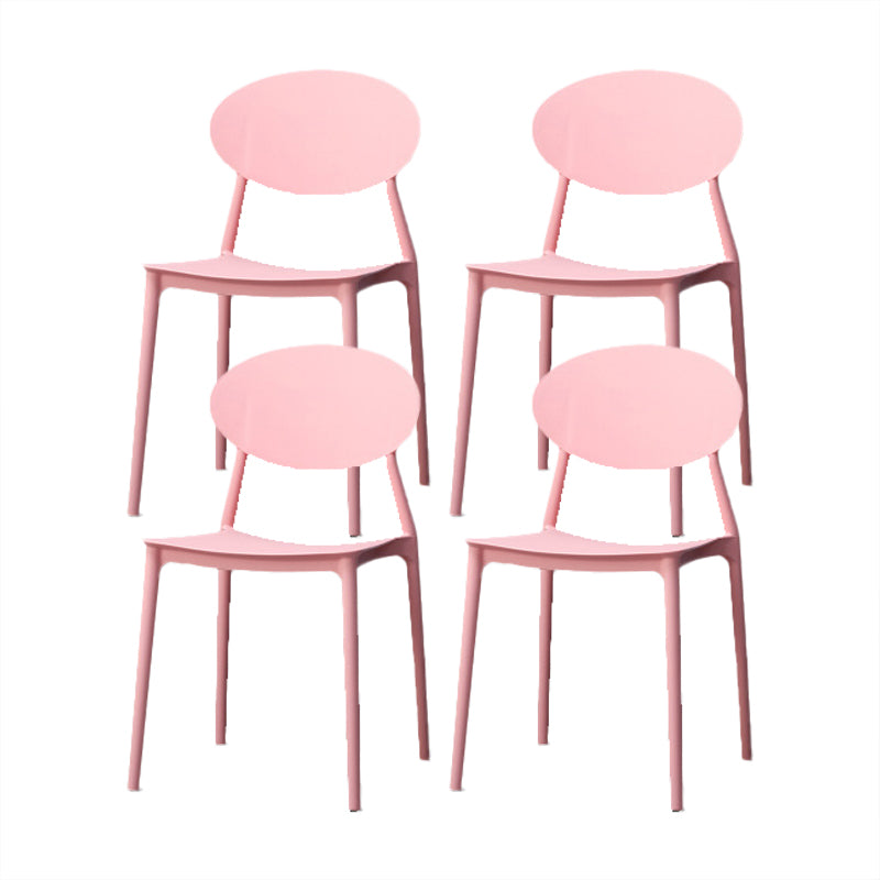 Nordic Chairs Dining Armless Chairs for Kitchen with Plastic Legs