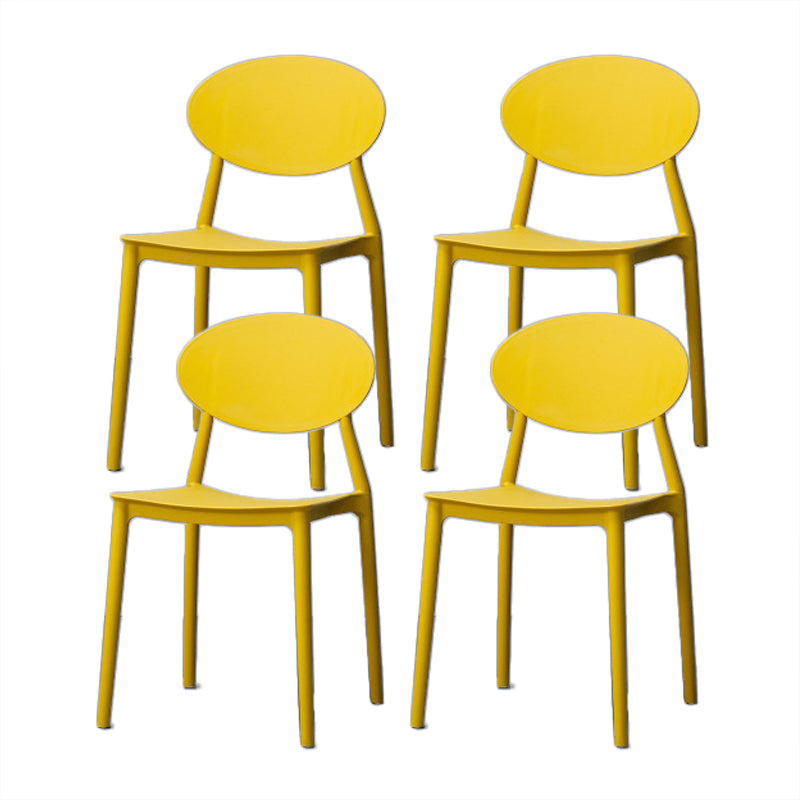 Nordic Chairs Dining Armless Chairs for Kitchen with Plastic Legs