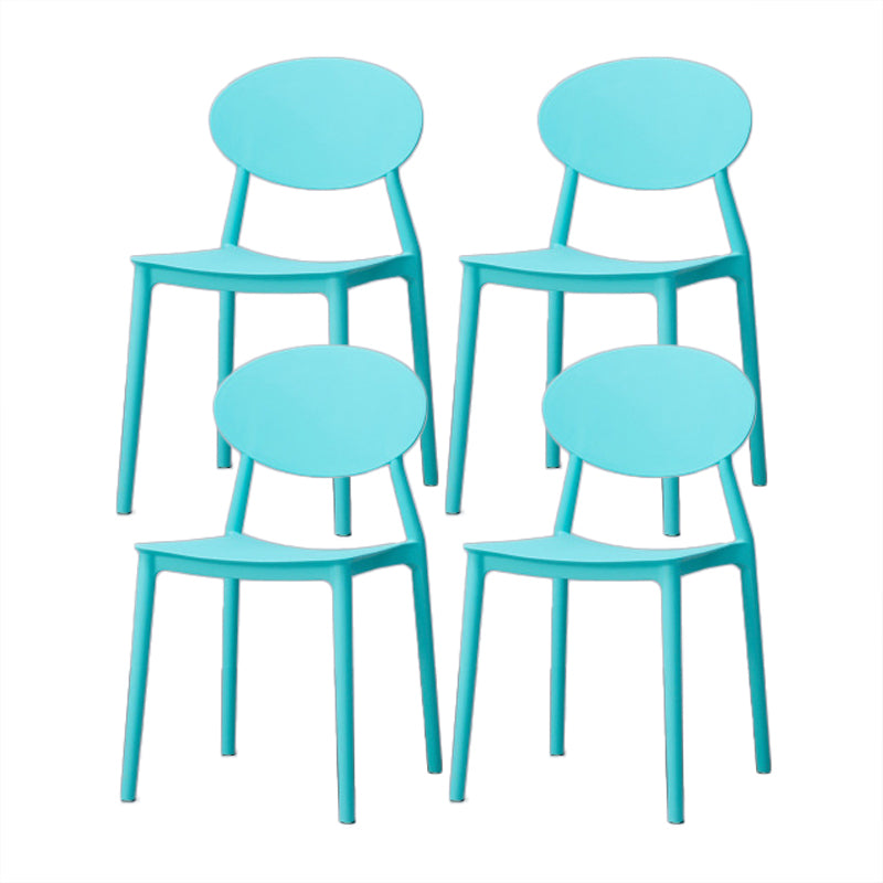 Nordic Chairs Dining Armless Chairs for Kitchen with Plastic Legs