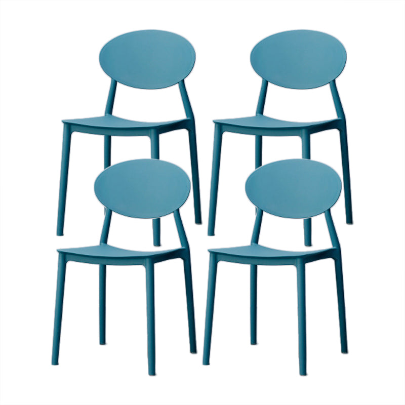 Nordic Chairs Dining Armless Chairs for Kitchen with Plastic Legs