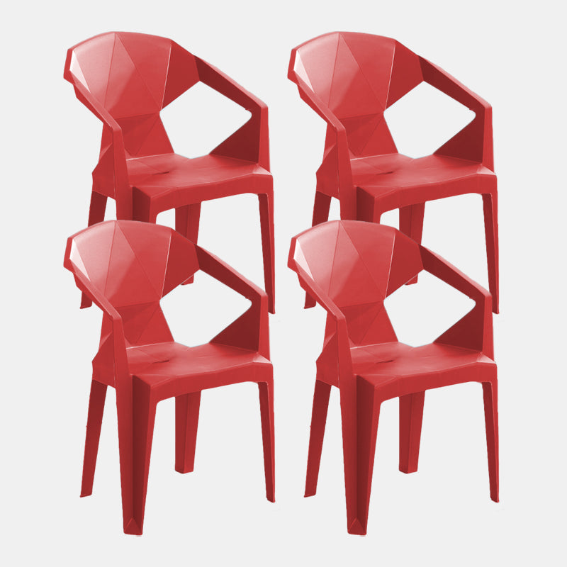 Nordic Chairs Dining Arm Chairs for Kitchen with Plastic Legs