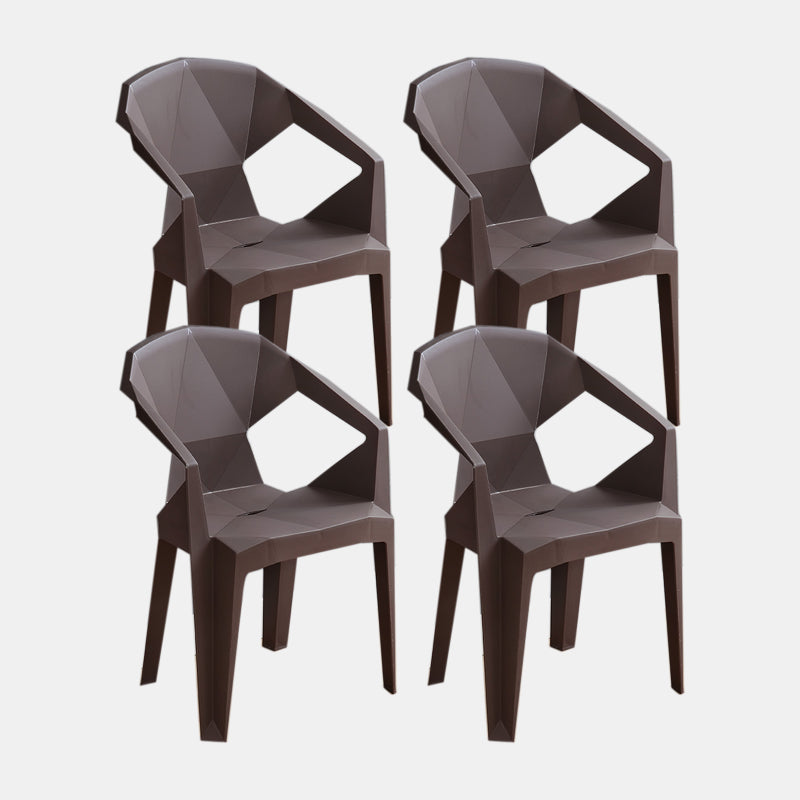 Nordic Chairs Dining Arm Chairs for Kitchen with Plastic Legs