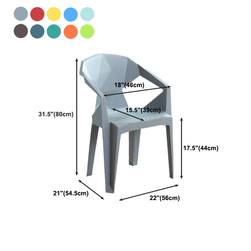 Nordic Chairs Dining Arm Chairs for Kitchen with Plastic Legs