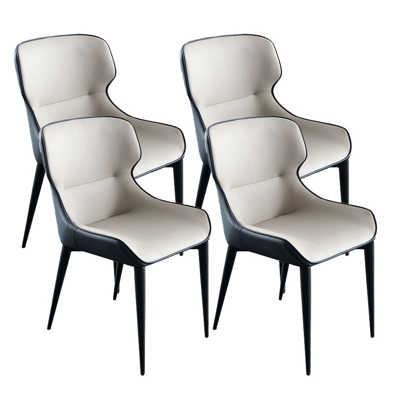 Contemporary Style Arm Wingback Side Chairs Faux Leather Side Chair