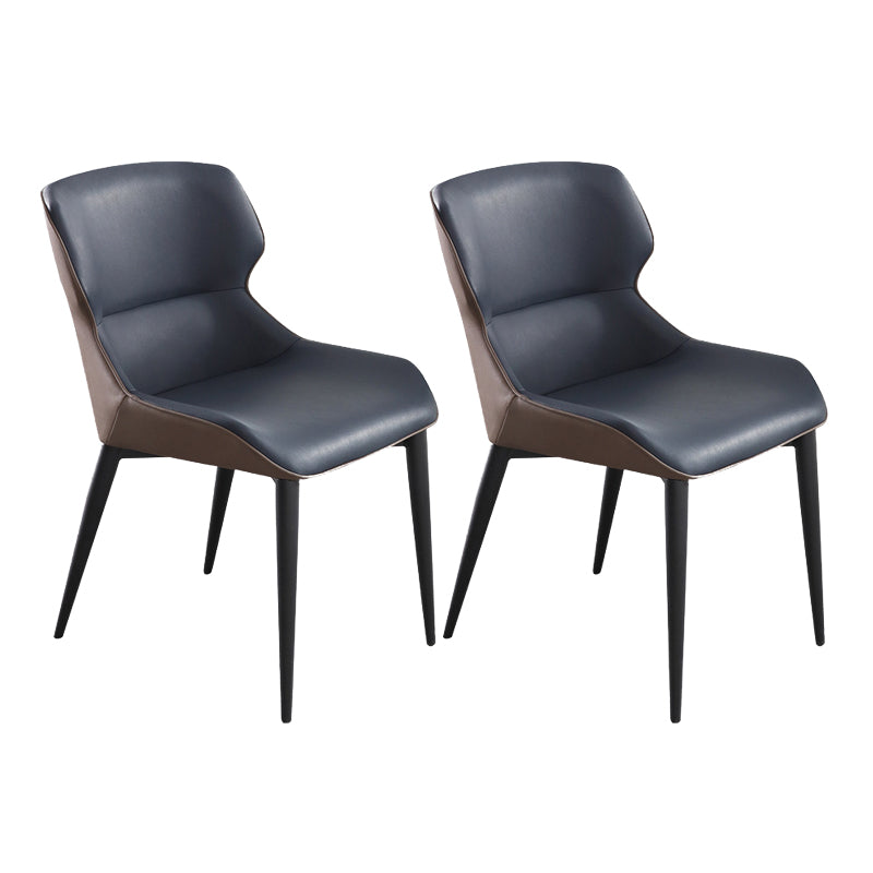 Contemporary Style Arm Wingback Side Chairs Faux Leather Side Chair