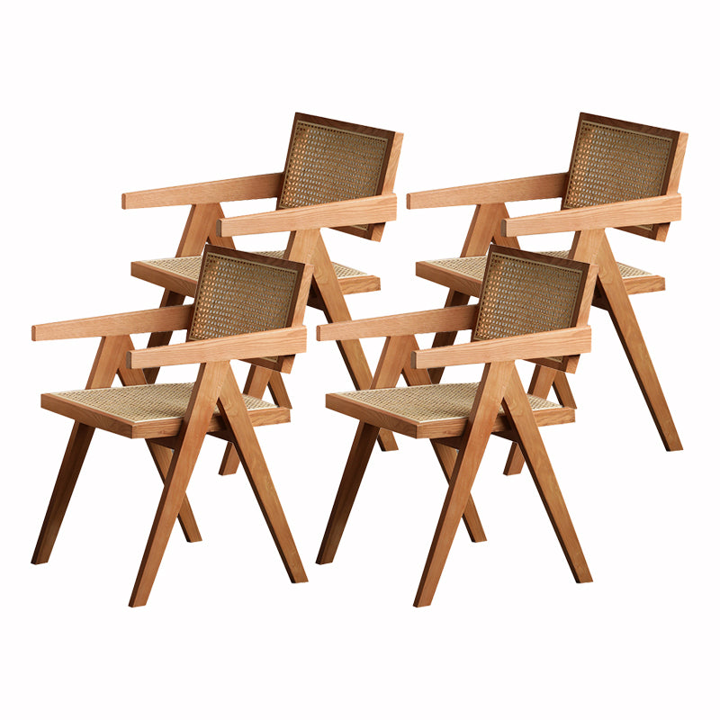 Modern Design Wicker Dining Chairs for Home Arm Open Back Side Chairs